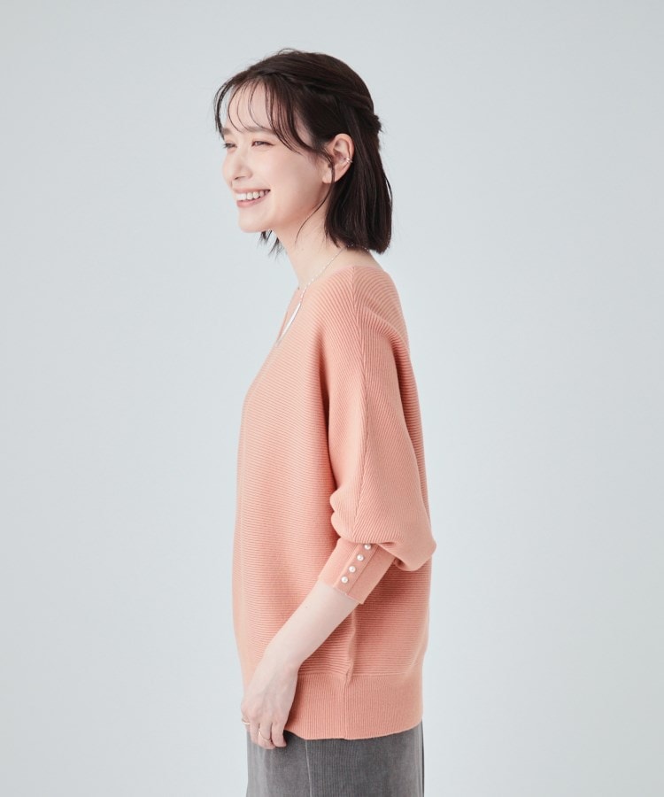 シューラルー/ドレスキップ(SHOO・LA・RUE/DRESKIP)の【高レビュー/洗える】優しく上品に リブドルマン お袖フェイクパールニット22