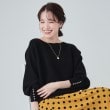 シューラルー/ドレスキップ(SHOO・LA・RUE/DRESKIP)の【高レビュー/洗える】優しく上品に リブドルマン お袖フェイクパールニット ブラック(019)
