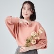 シューラルー/ドレスキップ(SHOO・LA・RUE/DRESKIP)の【高レビュー/洗える】優しく上品に リブドルマン お袖フェイクパールニット ピンク(072)