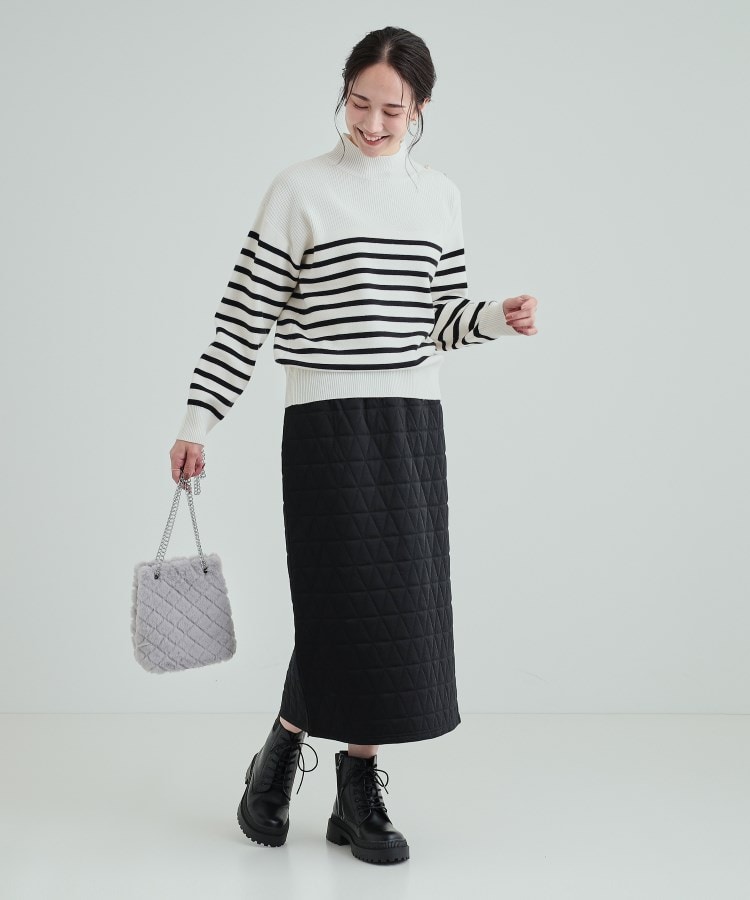 シューラルー/ドレスキップ(SHOO・LA・RUE/DRESKIP)の【高レビュー/洗える/セットアップ可】 もちもちリブ切替 肩ボタンニット13