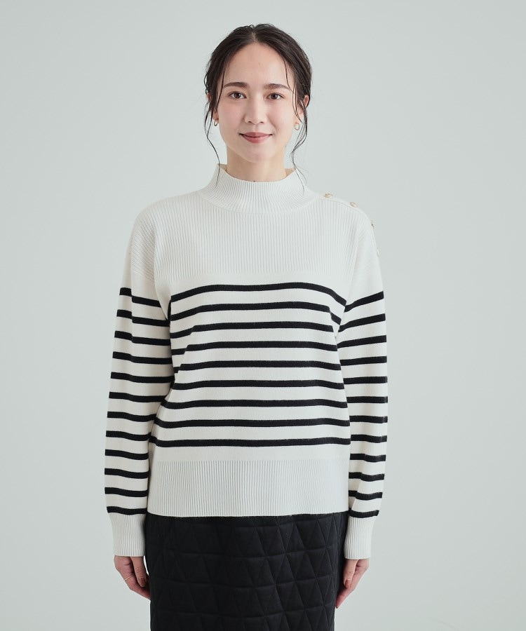 シューラルー/ドレスキップ(SHOO・LA・RUE/DRESKIP)の【高レビュー/洗える/セットアップ可】 もちもちリブ切替 肩ボタンニット31