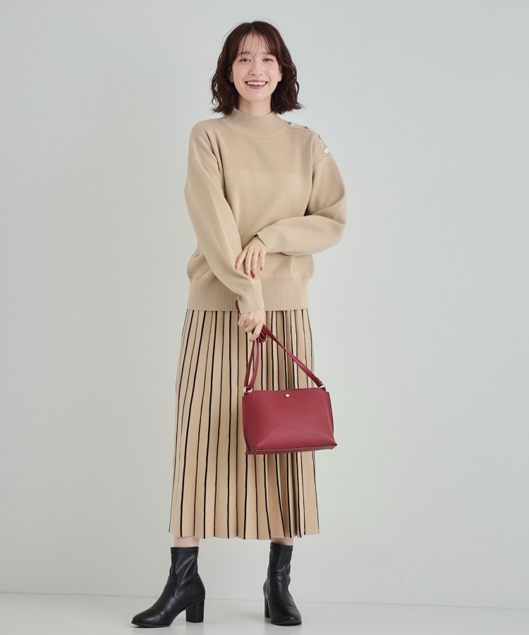 シューラルー/ドレスキップ(SHOO・LA・RUE/DRESKIP)の【高レビュー/洗える/セットアップ可】 もちもちリブ切替 肩ボタンニット29