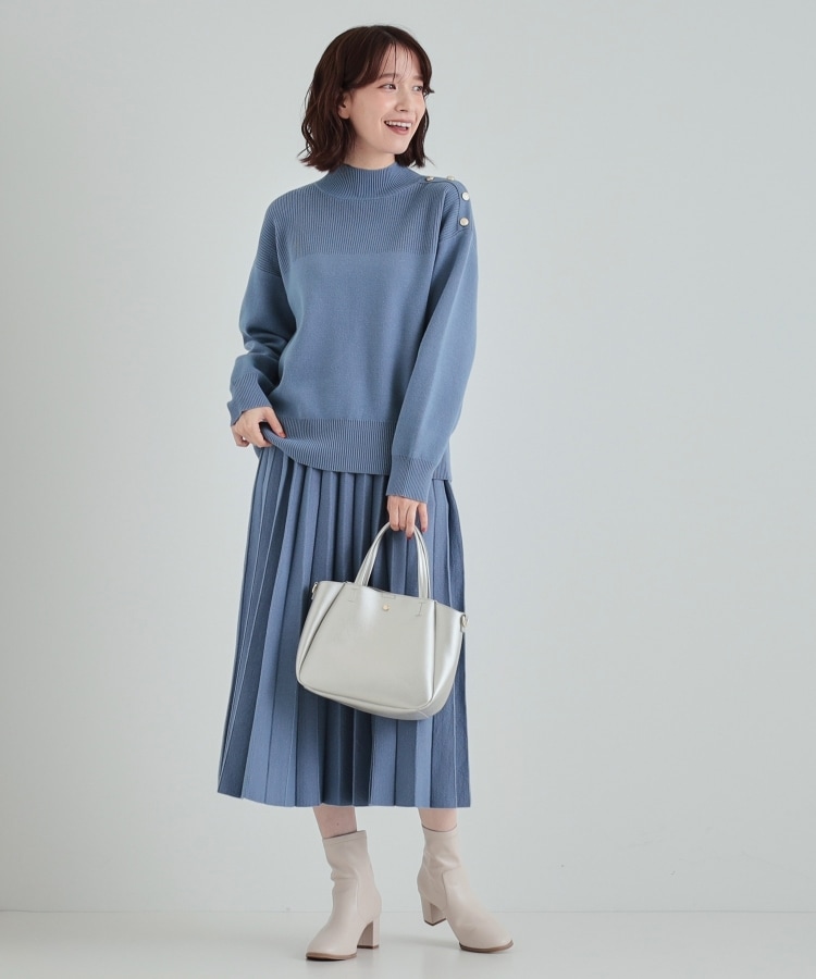 シューラルー/ドレスキップ(SHOO・LA・RUE/DRESKIP)の【高レビュー/洗える/セットアップ可】 もちもちリブ切替 肩ボタンニット22