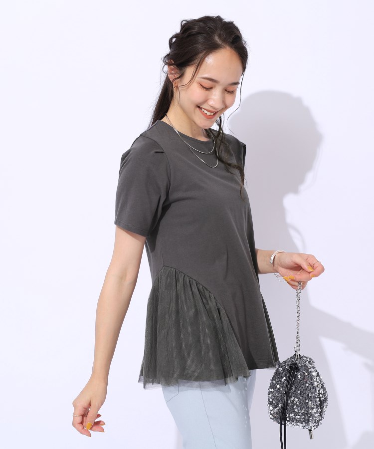 シューラルー/ドレスキップ(SHOO・LA・RUE/DRESKIP)の【自然にウエストカバー】インせず決まる サイドチュール切替Tシャツ2