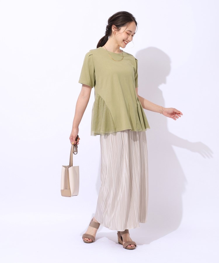 シューラルー/ドレスキップ(SHOO・LA・RUE/DRESKIP)の【自然にウエストカバー】インせず決まる サイドチュール切替Tシャツ15