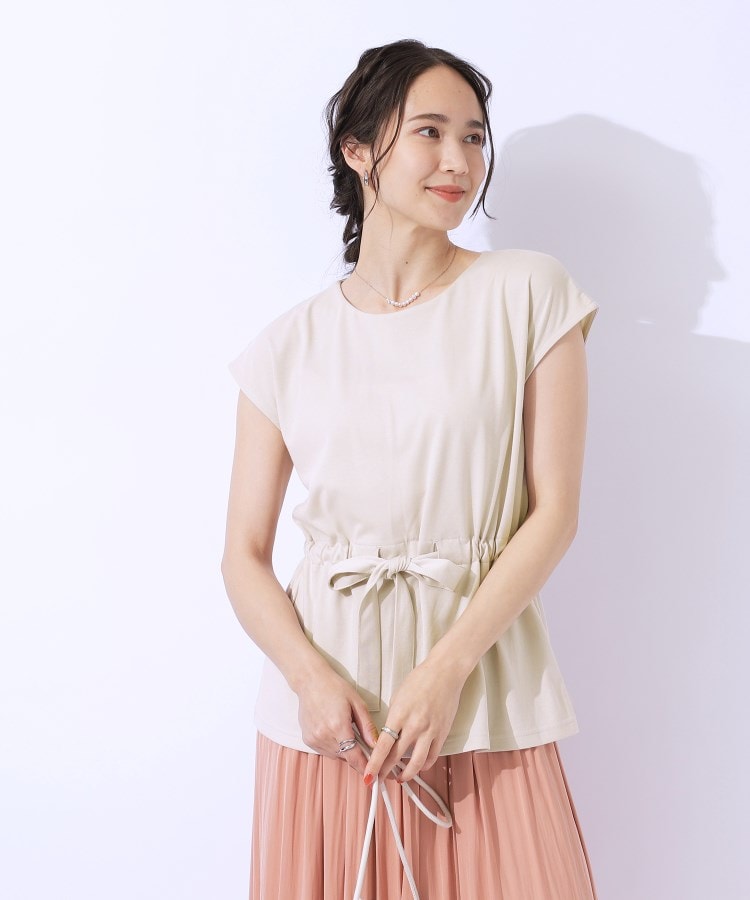 セットアップ トップス＆スカート ウエストリボン 上品 夏コーデ 洗える/セットアップ可】休日のリラックスコーデに ウエスト