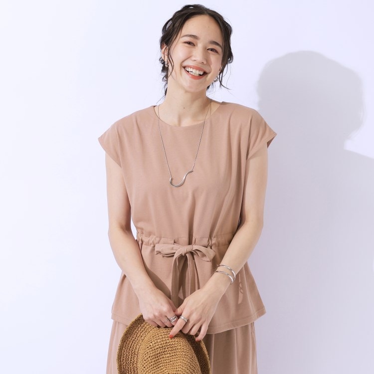 シューラルー/ドレスキップ(SHOO・LA・RUE/DRESKIP)の【洗える/セットアップ可】休日のリラックスコーデに ウエストリボントップス シャツ・ブラウス