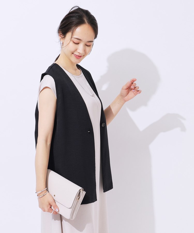 シューラルー/ドレスキップ(SHOO・LA・RUE/DRESKIP)の【洗える/セットアップ可】プラスワンで旬顔に 大人の麻調ジレ2