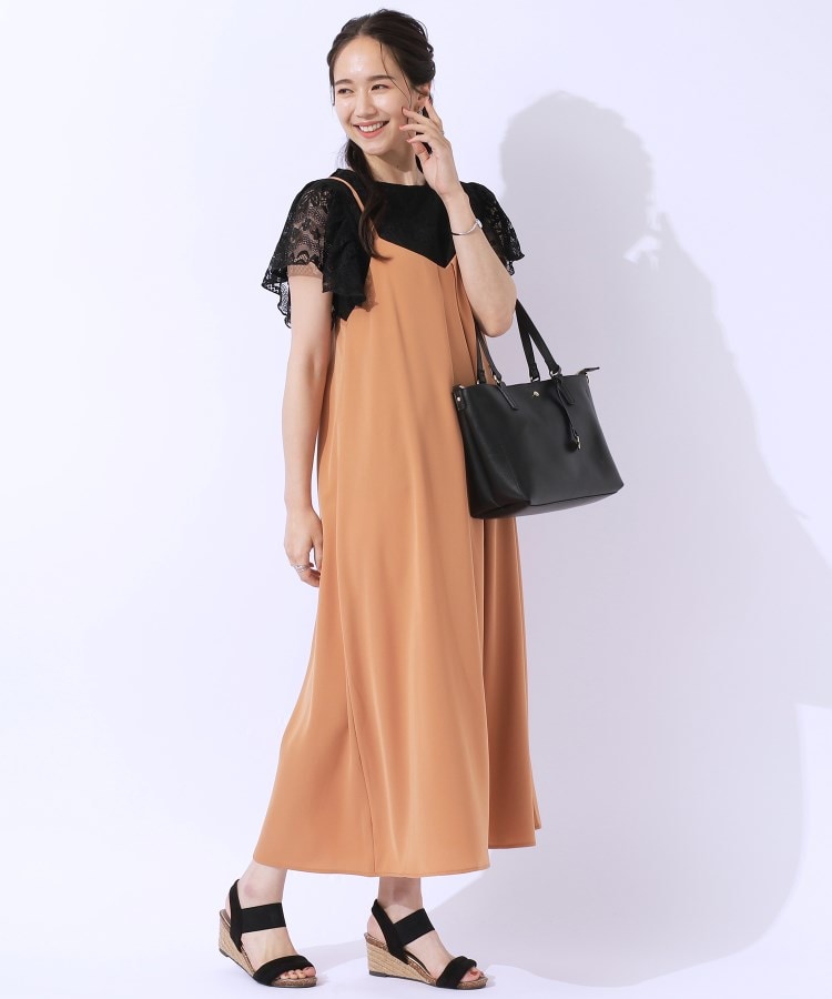 シューラルー/ドレスキップ(SHOO・LA・RUE/DRESKIP)の後ろ姿も抜かりなく バックリボンキャミワンピース オレンジ(067)