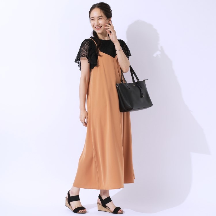 シューラルー/ドレスキップ(SHOO・LA・RUE/DRESKIP)の後ろ姿も抜かりなく バックリボンキャミワンピース マキシ・ロングワンピース
