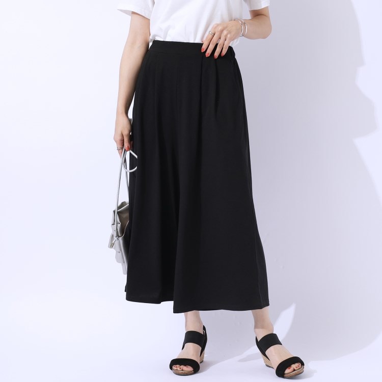シューラルー/ドレスキップ(SHOO・LA・RUE/DRESKIP)の【洗える/セットアップ可】休日のリラックスコーデに やわらかワイドパンツ 6～9分丈パンツ