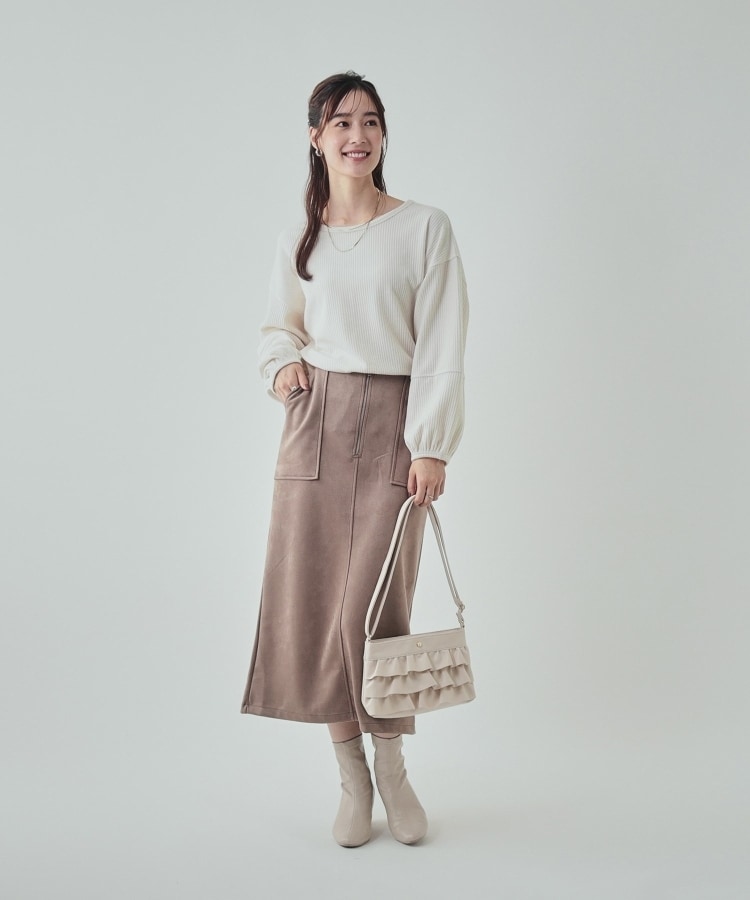 シューラルー/ドレスキップ(SHOO・LA・RUE/DRESKIP)の【柔らかストレッチ】綺麗なIライン フェイクスエードナロースカート24