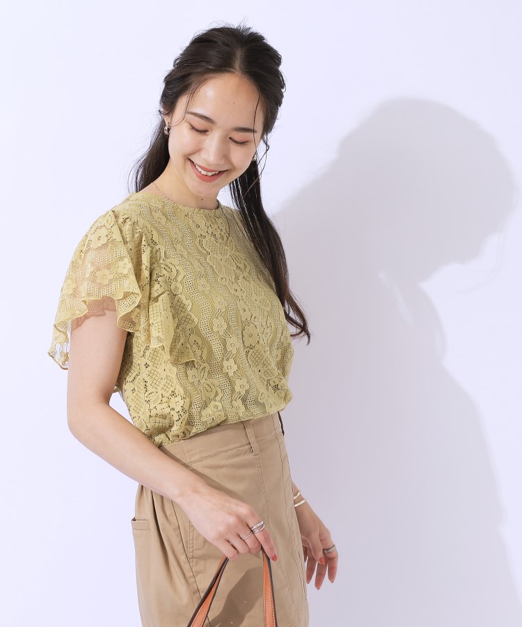 シューラルー/ドレスキップ(SHOO・LA・RUE/DRESKIP)の【無理せずキレイ】ブラウス見え お袖フリルレーストップス13