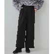 シューラルー/ドレスキップ(SHOO・LA・RUE/DRESKIP)の【高レビュー/洗える】大人のきれいめスタイルに ウールフィールワイドパンツ ブラック(019)