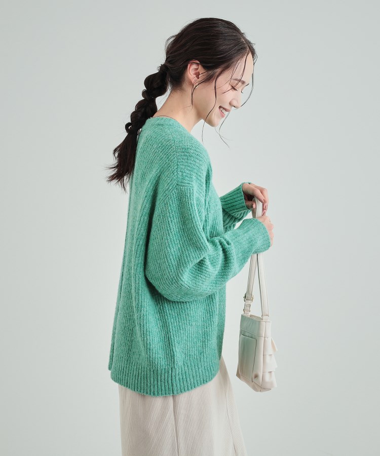 高レビュー】大人フェミニン ふわふわ畦編み ゆるニット(ニット 高レビュー】大人フェミニン ふわふわ畦編み ゆるニット(ニット