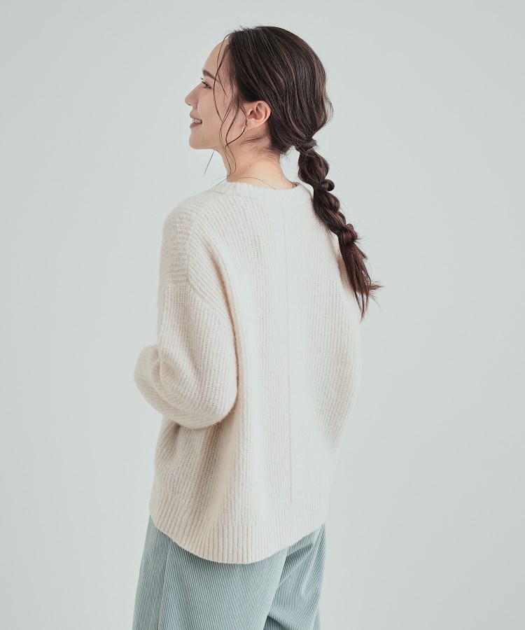 高レビュー】大人フェミニン ふわふわ畦編み ゆるニット(ニット 高レビュー】大人フェミニン ふわふわ畦編み ゆるニット(ニット