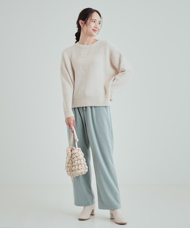 高レビュー】大人フェミニン ふわふわ畦編み ゆるニット(ニット 高レビュー】大人フェミニン ふわふわ畦編み ゆるニット(ニット