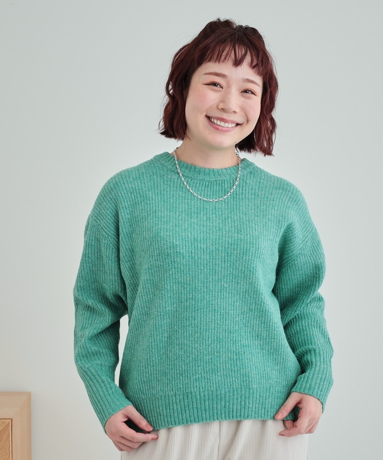 高レビュー】大人フェミニン ふわふわ畦編み ゆるニット(ニット 高レビュー】大人フェミニン ふわふわ畦編み ゆるニット(ニット