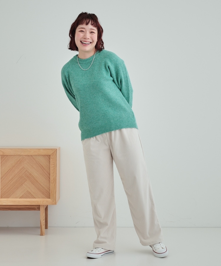 高レビュー】大人フェミニン ふわふわ畦編み ゆるニット(ニット 高レビュー】大人フェミニン ふわふわ畦編み ゆるニット(ニット
