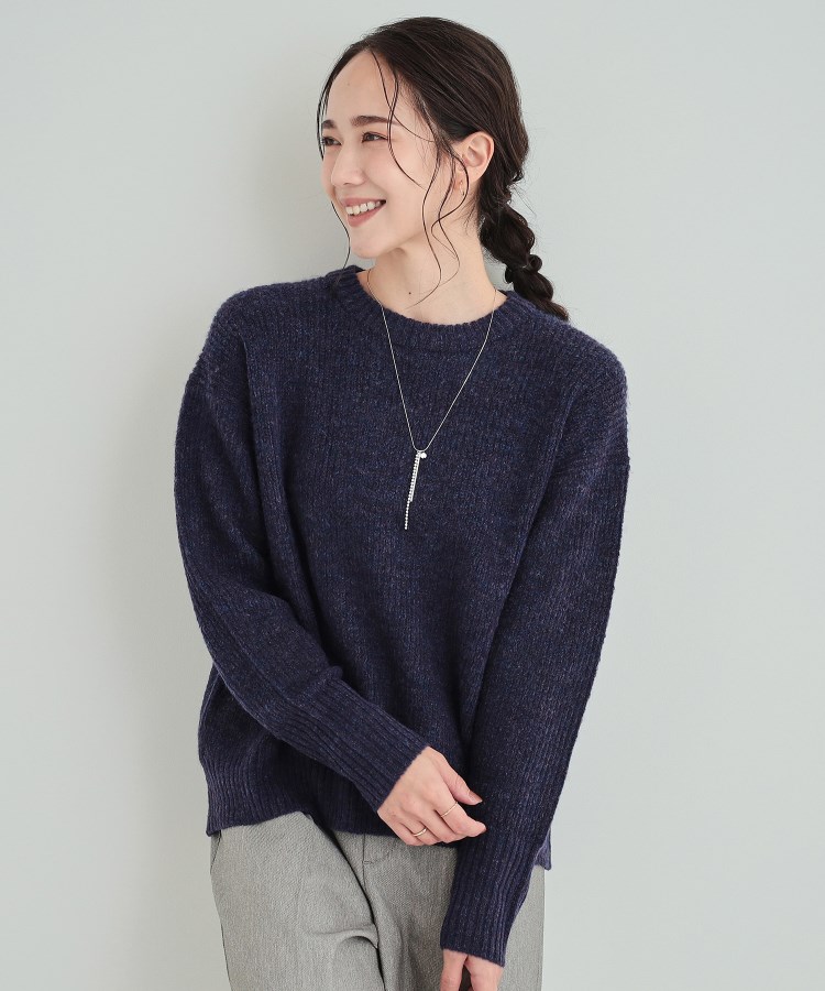 高レビュー】大人フェミニン ふわふわ畦編み ゆるニット(ニット 高レビュー】大人フェミニン ふわふわ畦編み ゆるニット(ニット
