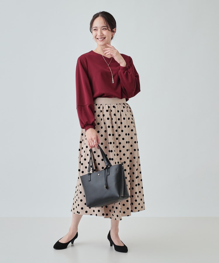 シューラルー/ドレスキップ(SHOO・LA・RUE/DRESKIP)の【2点セット】大人の上品シルエット アクセサリー付き お袖切替トップス3