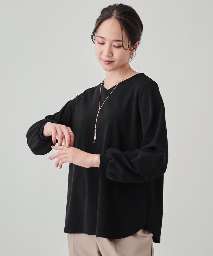 2点セット】大人の上品シルエット アクセサリー付き お袖切替 2点セット】大人の上品シルエット アクセサリー付き お袖切替