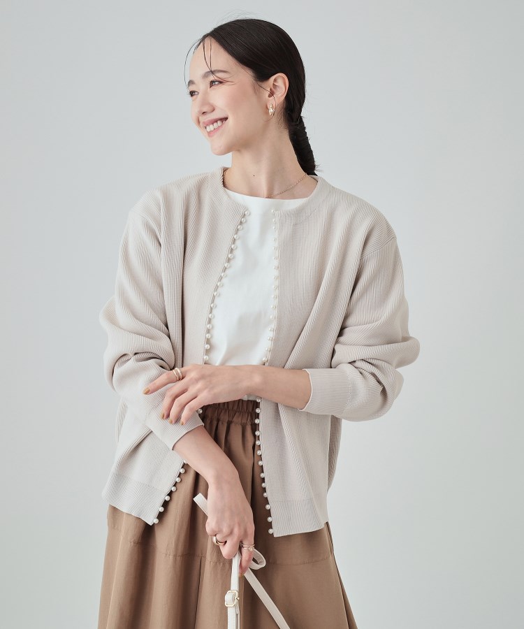 シューラルー/ドレスキップ(SHOO・LA・RUE/DRESKIP)のフェイクパールが華やか フェミニンニットカーディガン9