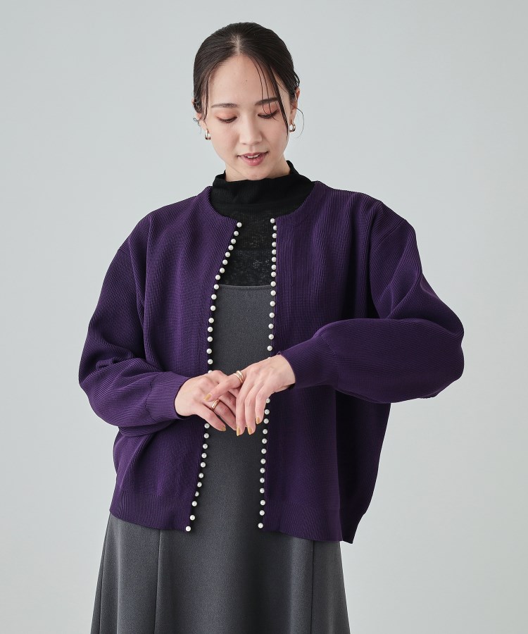 シューラルー/ドレスキップ(SHOO・LA・RUE/DRESKIP)のフェイクパールが華やか フェミニンニットカーディガン13
