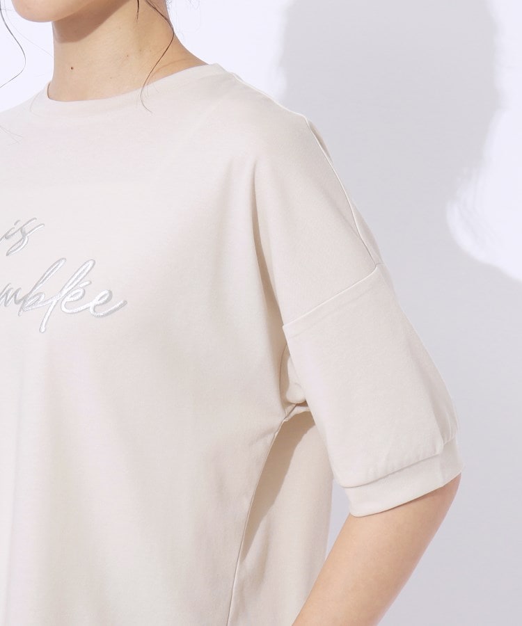 シューラルー/ドレスキップ(SHOO・LA・RUE/DRESKIP)の【洗える/UV】大人のこなれ感 ぷっくりラメロゴTシャツ23
