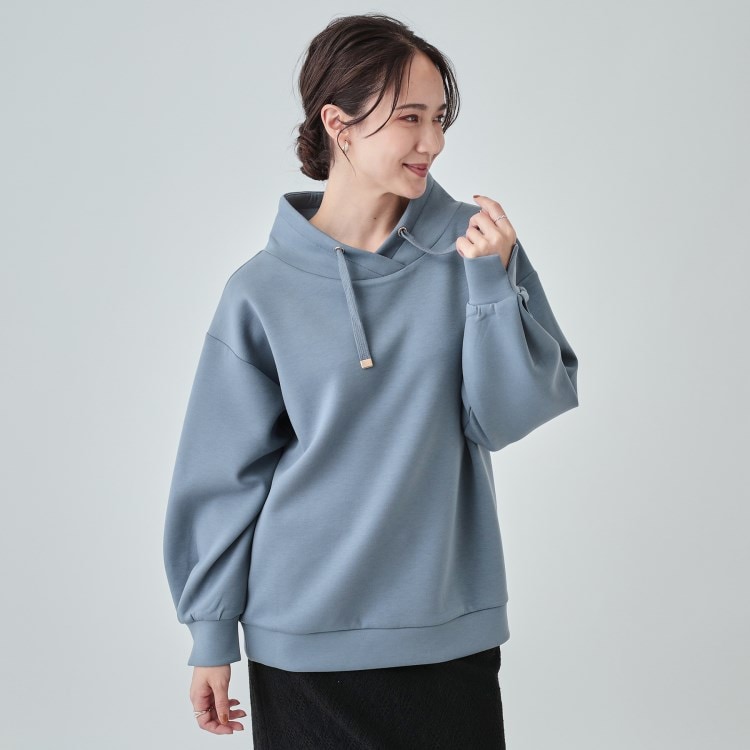 シューラルー/ドレスキップ(SHOO・LA・RUE/DRESKIP)の【高レビュー】なめらかタッチ もちさら抜け襟トップス スウェット・トレーナー