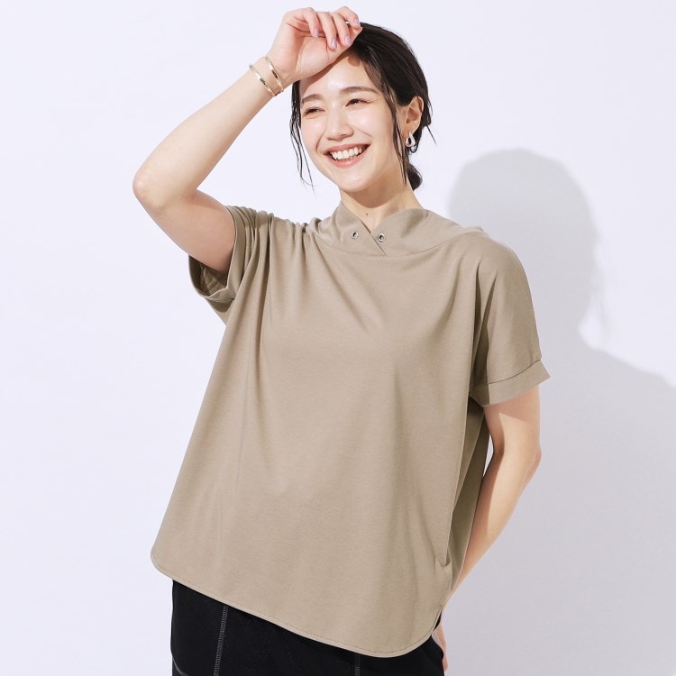 シューラルー/ドレスキップ(SHOO・LA・RUE/DRESKIP)の【高レビュー/UV】さらりと大人カジュアルな装いに 抜け襟Tシャツ カットソー