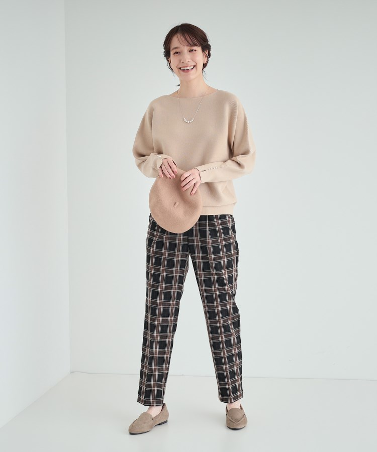 洗える】すっきりきれい見え ストレッチテーパードパンツ（6～9