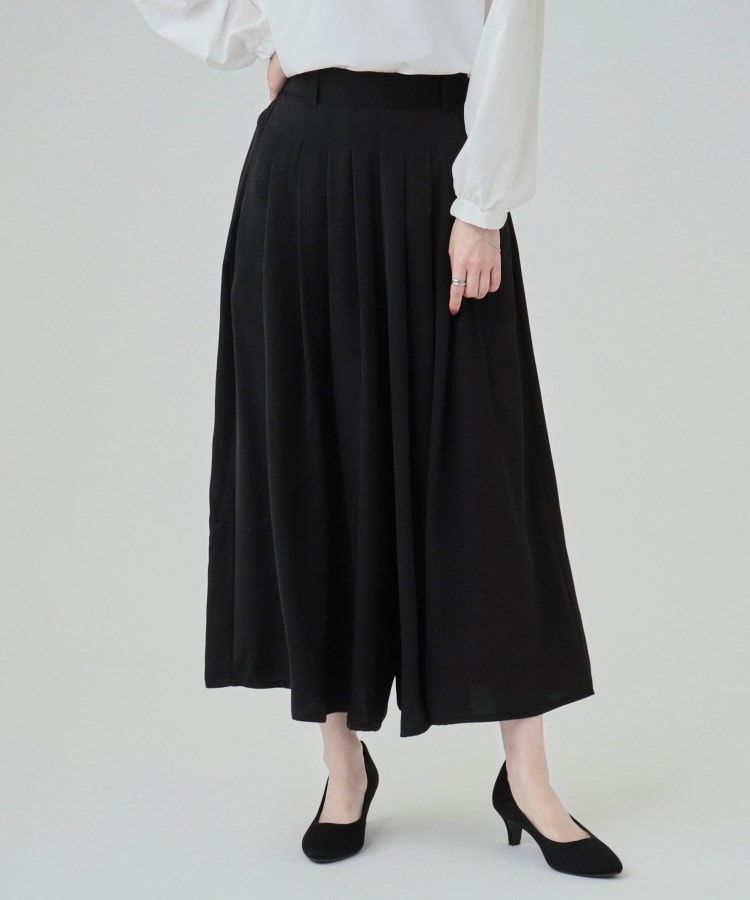 シューラルー/ドレスキップ(SHOO・LA・RUE/DRESKIP)の【高レビュー/洗える】柔らかで上品に　落ち感のきれいなボリュームスカーチョ ブラック(019)