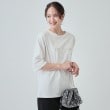 シューラルー/ドレスキップ(SHOO・LA・RUE/DRESKIP)の【UV】二の腕カバーにも USAコットンロゴTシャツ オフホワイト(003)