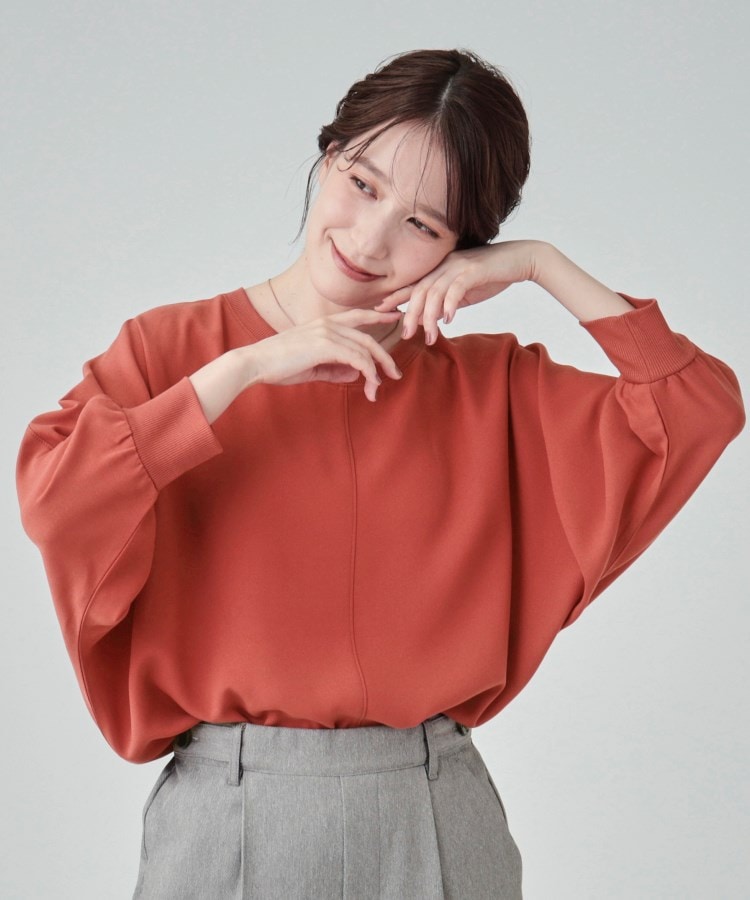 シューラルー/ドレスキップ(SHOO・LA・RUE/DRESKIP)の【洗える/洗濯後にシワになりにくい】リブ切替ドルマンブラウス ピンク(071)