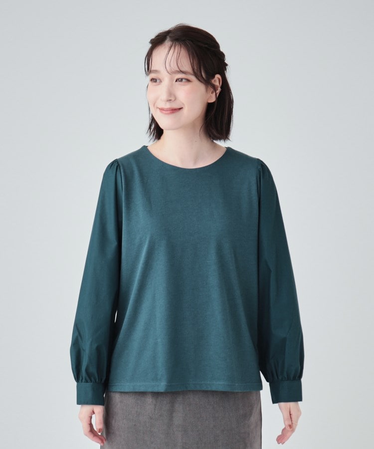 シューラルー/ドレスキップ(SHOO・LA・RUE/DRESKIP)の【洗える】きれい見え 異素材切替パフスリーブトップス13