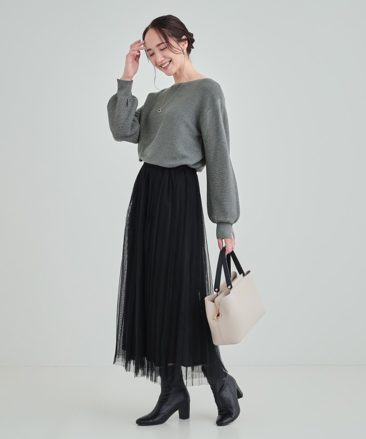 シューラルー/ドレスキップ(SHOO・LA・RUE/DRESKIP)の【高レビュー/S-LL】大人のきらめき ボートネック ラメニット3