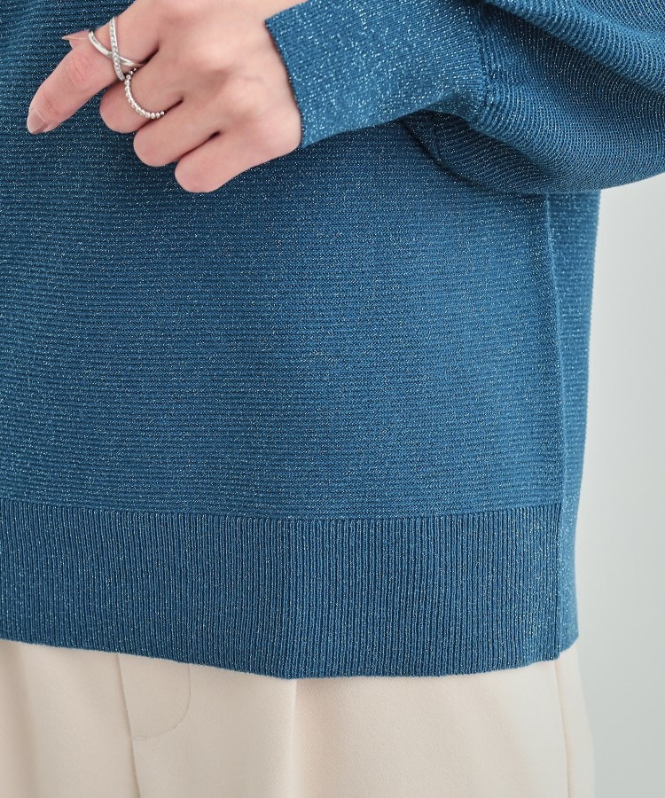 高レビュー/S-LL】大人のきらめき ボートネック ラメニット 高レビュー/S-LL】大人のきらめき ボートネック ラメニット