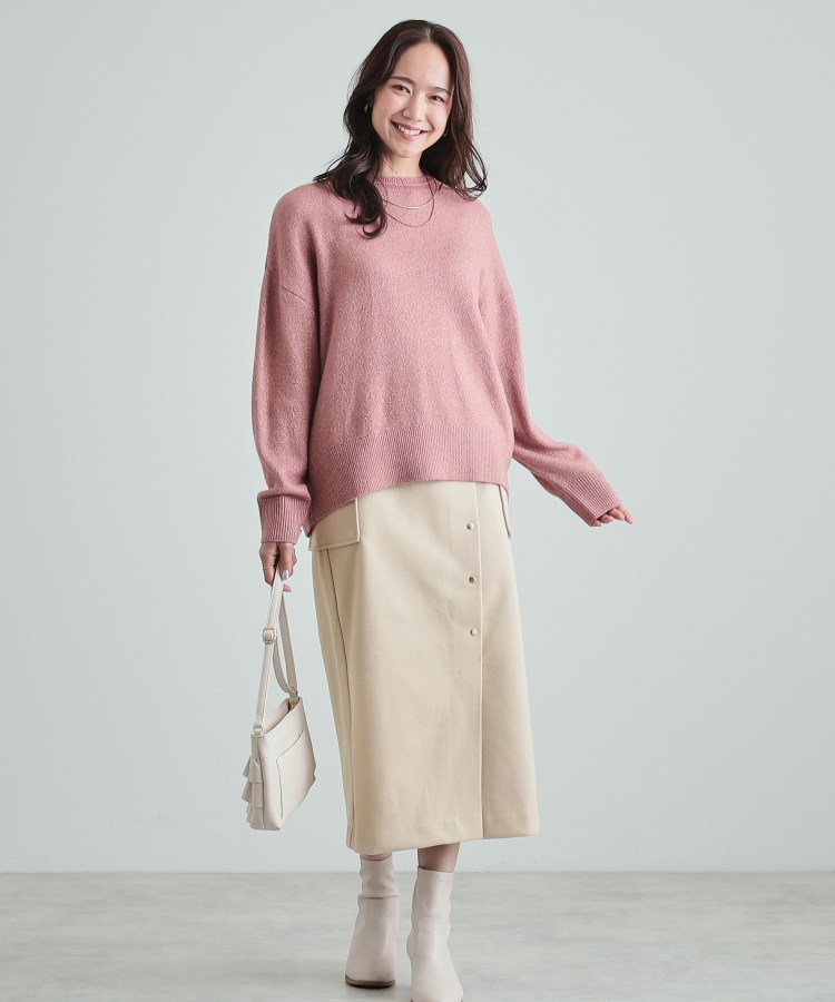 シューラルー/ドレスキップ(SHOO・LA・RUE/DRESKIP)の【S-LL/あったか】きれいめ ドット釦ナロースカート7