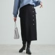 シューラルー/ドレスキップ(SHOO・LA・RUE/DRESKIP)の【S-LL/あったか】きれいめ ドット釦ナロースカート ブラック(019)