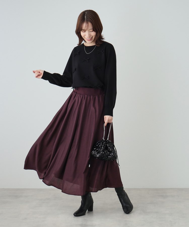 シューラルー/ドレスキップ(SHOO・LA・RUE/DRESKIP)の【洗える/S-LL】もちもち リボンモチーフ クルーネックニット7