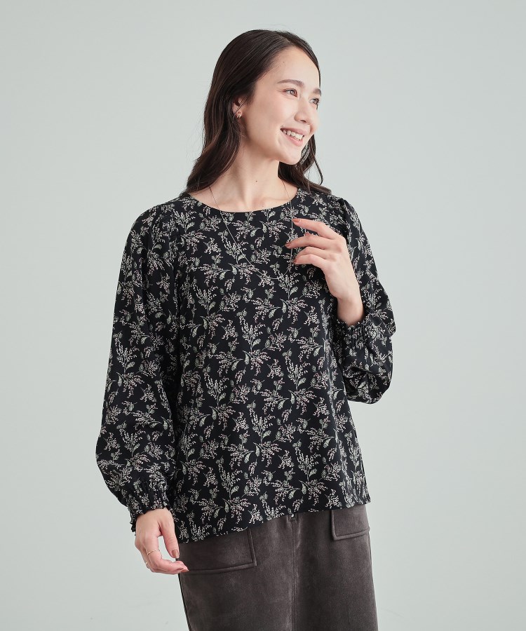 シューラルー/ドレスキップ(SHOO・LA・RUE/DRESKIP)の【洗える/イージーケア】花柄お袖シャーリングブラウス5