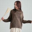 シューラルー/ドレスキップ(SHOO・LA・RUE/DRESKIP)の【S-LL】さりげないラメで大人上品に クルーネックニット ブラウン(043)