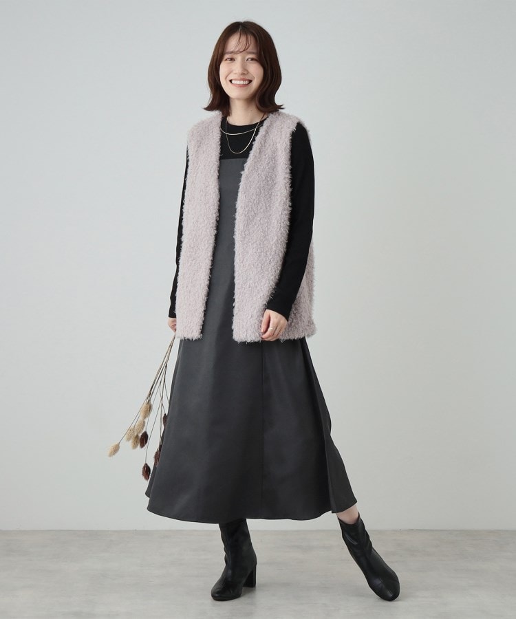 S-LL】楽して好印象 大人のための 異素材ドッキングフレア S-LL】楽して好印象 大人のための 異素材ドッキングフレア