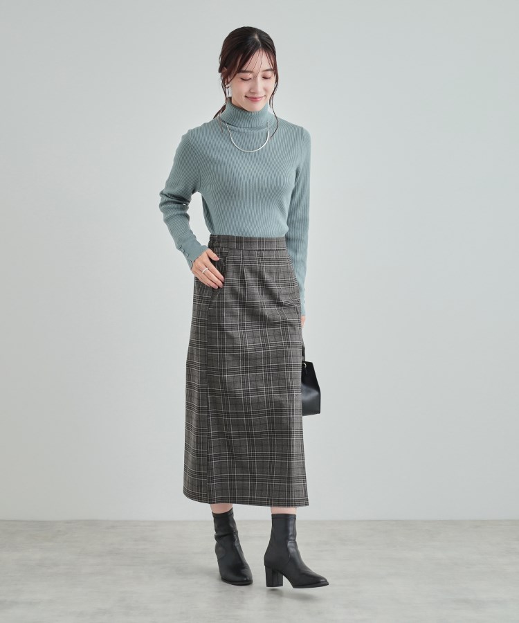 シューラルー/ドレスキップ(SHOO・LA・RUE/DRESKIP)の【S-LL】きれいなIラインシルエット あったかチェックナロースカート3