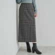 シューラルー/ドレスキップ(SHOO・LA・RUE/DRESKIP)の【S-LL】きれいなIラインシルエット あったかチェックナロースカート ブラック(219)