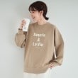 シューラルー/ドレスキップ(SHOO・LA・RUE/DRESKIP)の【S-LL】もちさら フロッキーロゴプリントスウェット ベージュ(052)