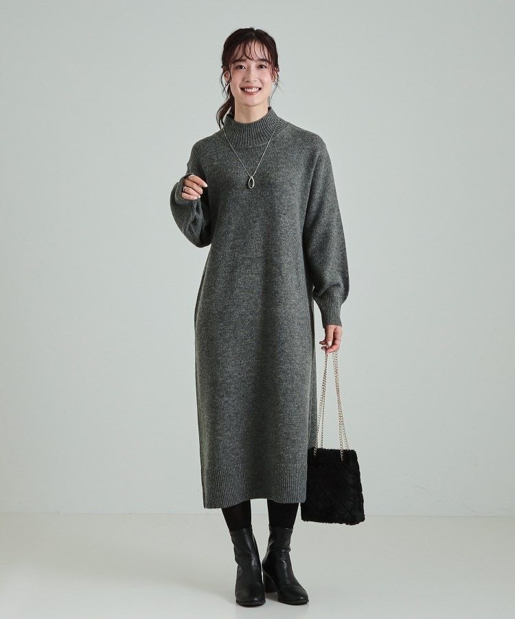 シューラルー/ドレスキップ(SHOO・LA・RUE/DRESKIP)のふわふわ柔らか ハイネック ロングニットワンピース3
