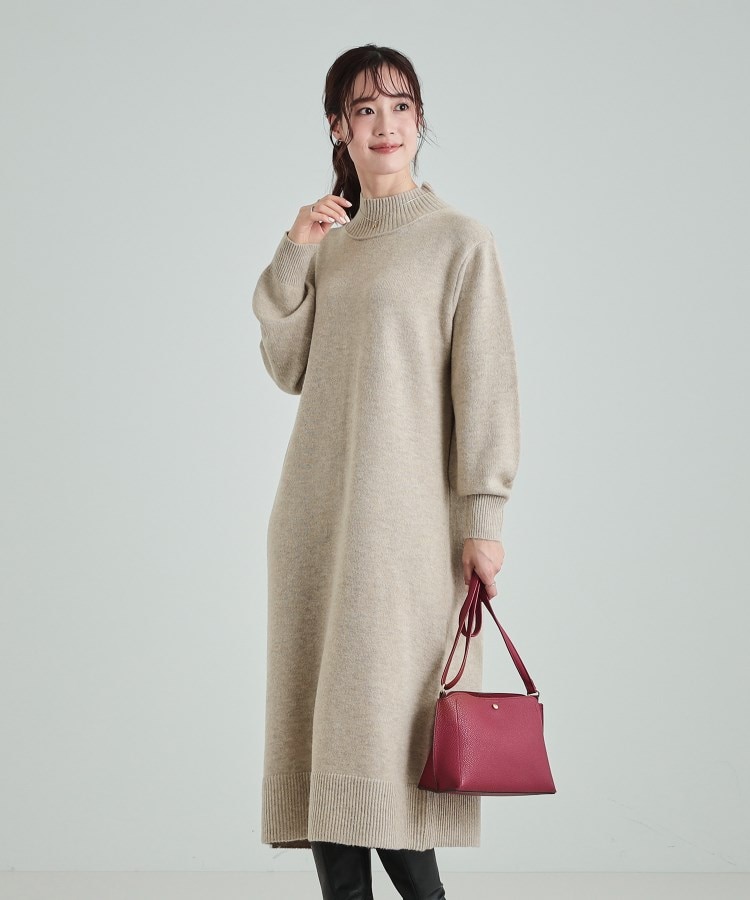 ふわふわ柔らか ハイネック ロングニットワンピース(マキシ ふわふわ柔らか ハイネック ロングニットワンピース(マキシ