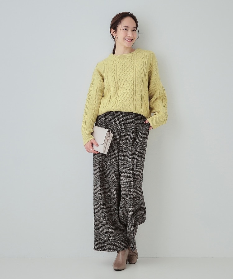 シューラルー/ドレスキップ(SHOO・LA・RUE/DRESKIP)のセンタープレスできれい見え あったか 柄アソート タックワイドパンツ【SHOO WARM】22